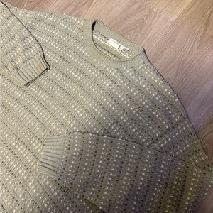 Ermengildo Zegna Cotton Blend Knit Crew Neck Sweater Green Size L / 52 Italy